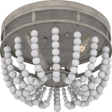 Lewes 3-Light Weathered White Maple Flush Mount - Weathered White Maple