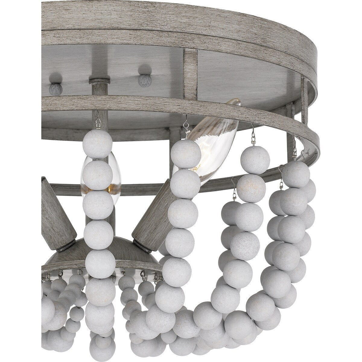 Lewes 3-Light Weathered White Maple Flush Mount - Weathered White Maple