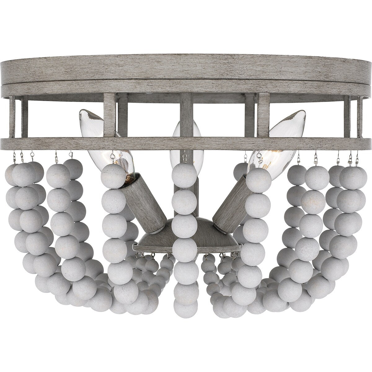 Lewes 3-Light Weathered White Maple Flush Mount - Weathered White Maple