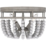 Lewes 3-Light Weathered White Maple Flush Mount - Weathered White Maple