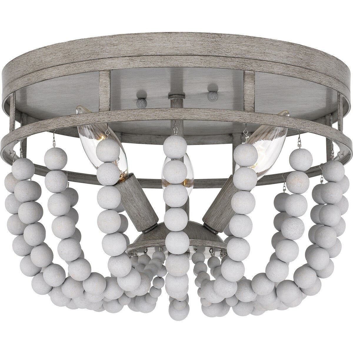 Lewes 3-Light Weathered White Maple Flush Mount - Weathered White Maple