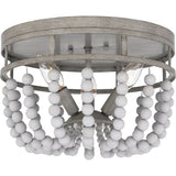 Lewes 3-Light Weathered White Maple Flush Mount - Weathered White Maple