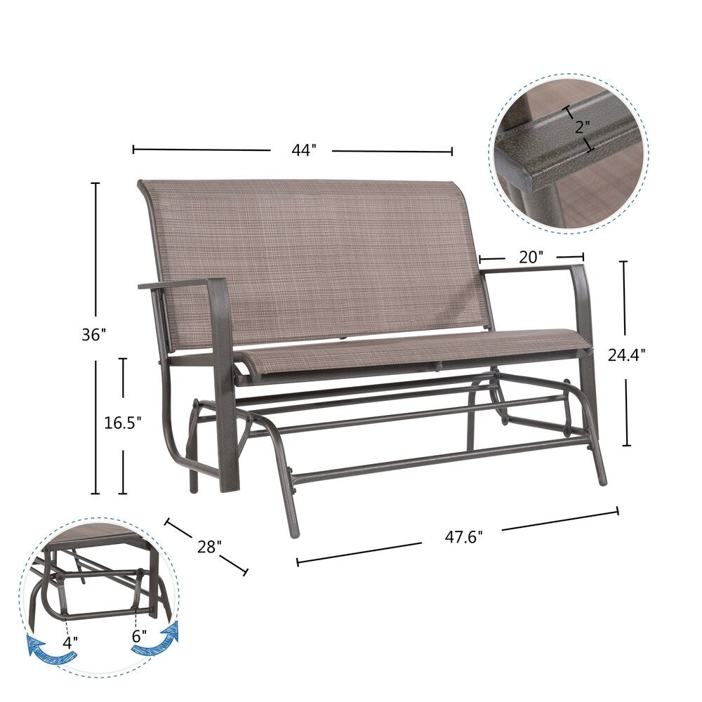 Lewis 2 Person Outdoor Loveseat Patio Glider