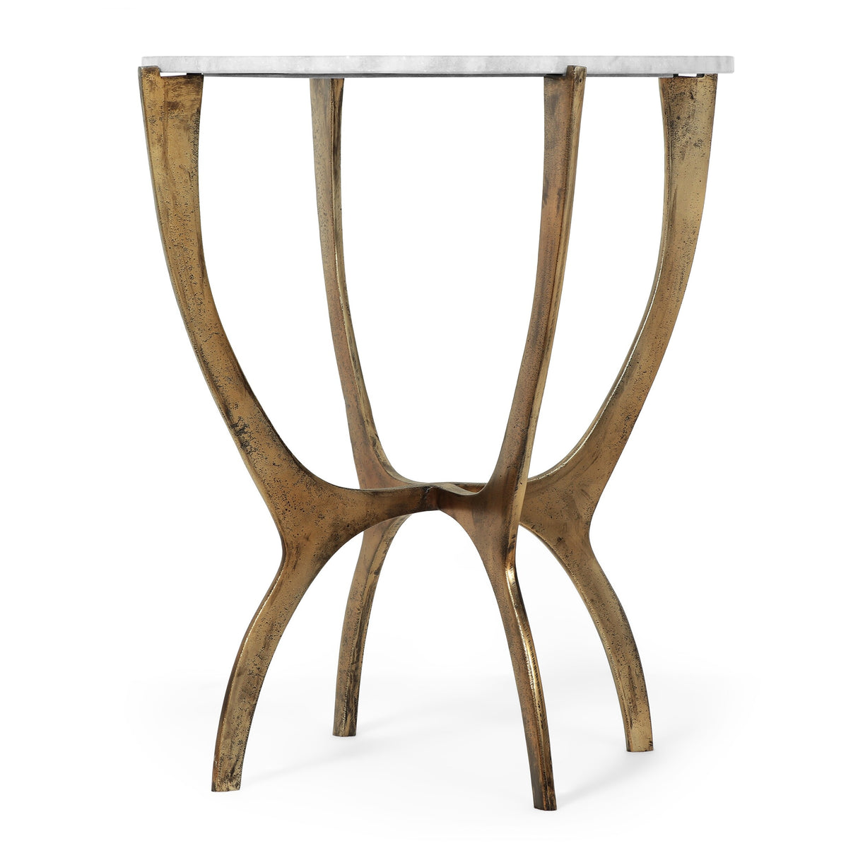 Lexie Indoor Marble and Aluminum Handcrafted Side Table by Christopher Knight Home