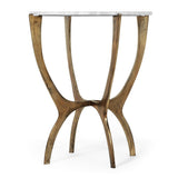 Lexie Indoor Marble and Aluminum Handcrafted Side Table by Christopher Knight Home