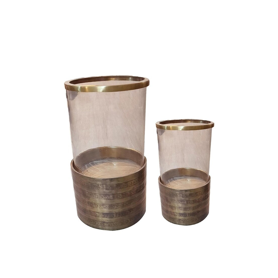 Lg. Brass Antique Hurricane - Brass Antq