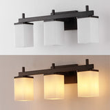 Liam 22.38" 3-Light Modern Vanity Light with Frosted Glass Shades and Bathroom Hardware Accessory Set, (5-Piece) by JONATHAN Y