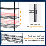 Liam 6-Tier NSF Certified Wire Shelving Unit Rack with Adjustable Shelving and Includes Wheels