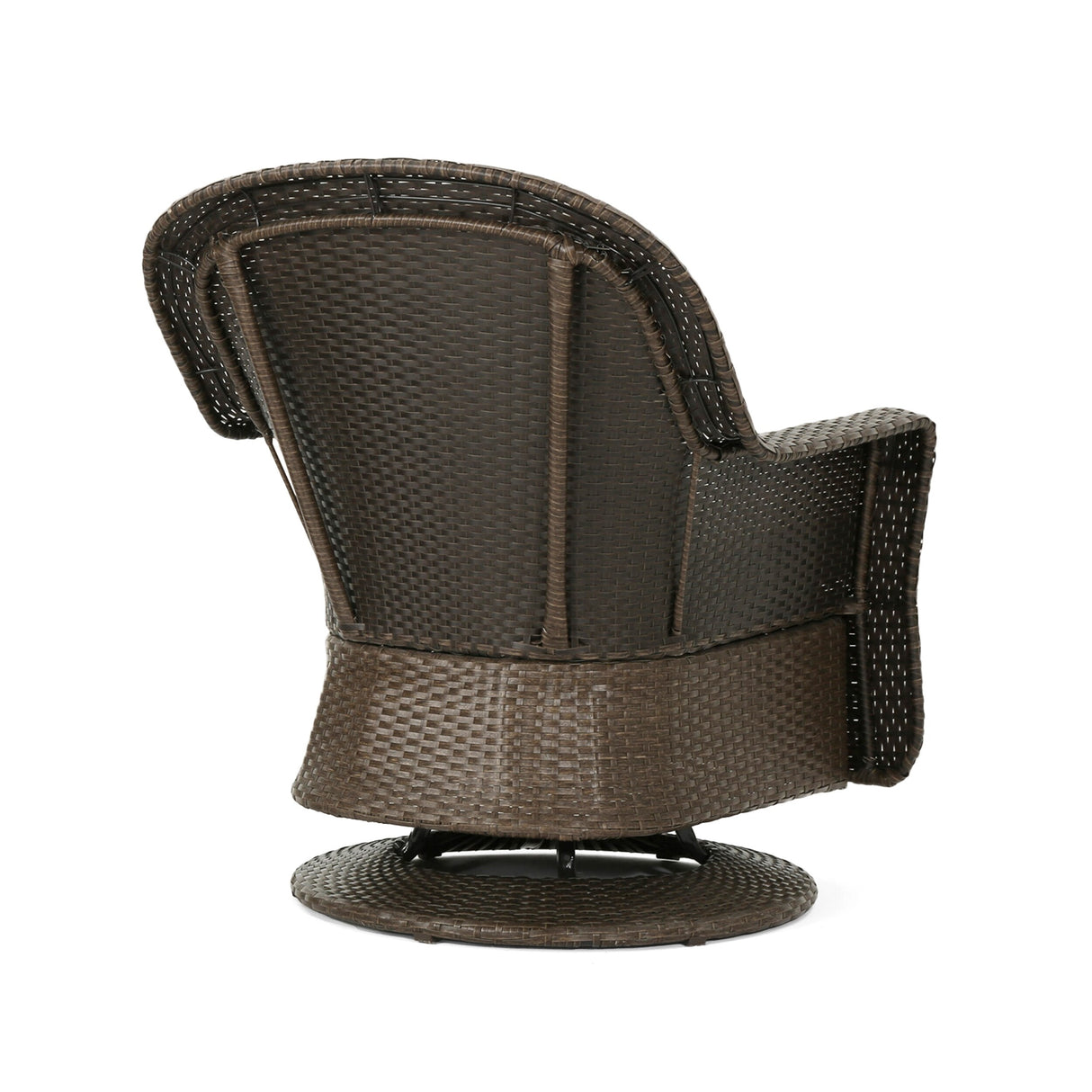 Liam Outdoor 4 Seater Wicker Swivel Chair and Fire Pit Set by Christopher Knight Home