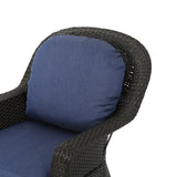 Liam Outdoor 4 Seater Wicker Swivel Chair and Fire Pit Set by Christopher Knight Home