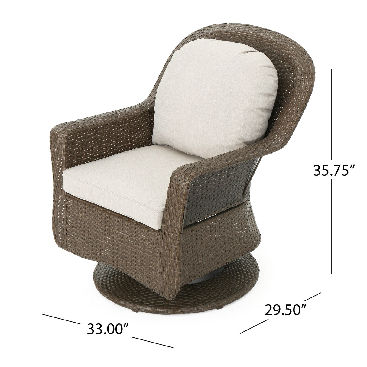 Liam Outdoor 4 Seater Wicker Swivel Chair and Fire Pit Set by Christopher Knight Home