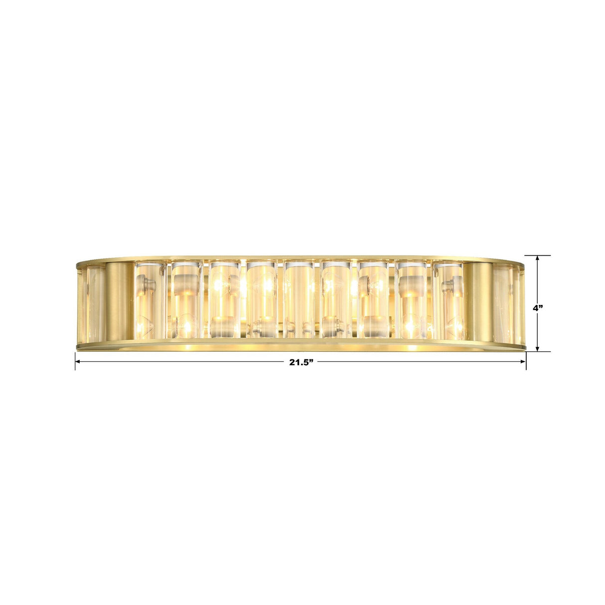 Libby Langdon for Crystorama Farris 4 Light Aged Brass Bathroom Vanity - 21.5"W x 4"H x 7"D