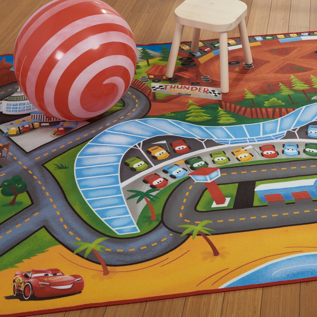 Licensed Disney Cars 3 Road Racer Youth Digital Printed Area Rug - 4' 6" x 6' 6"