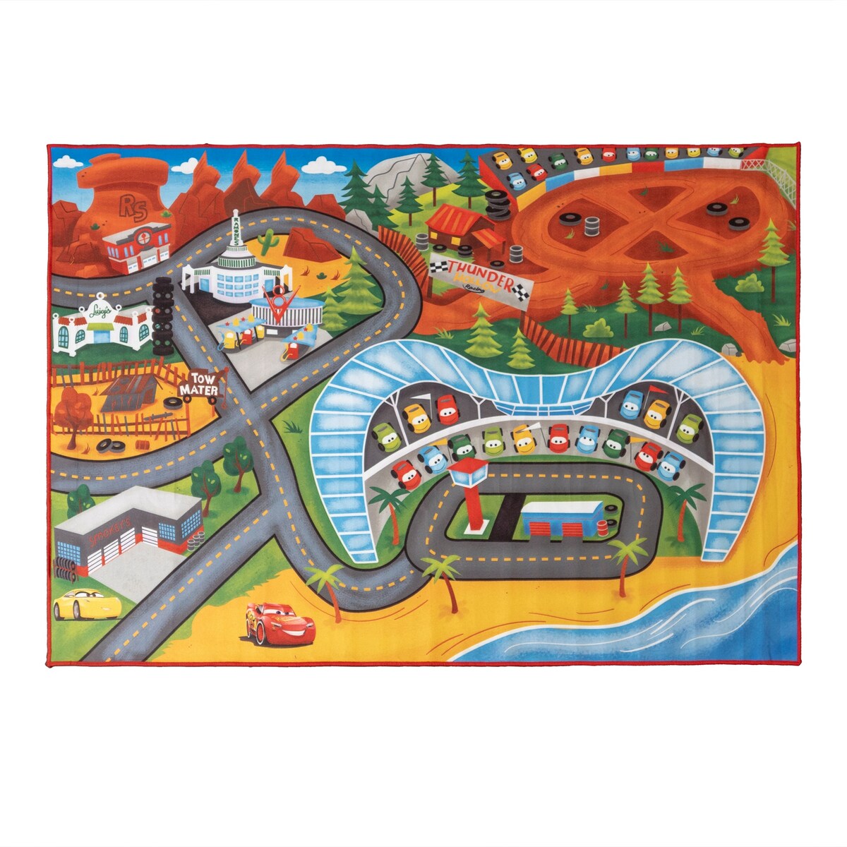Licensed Disney Cars 3 Road Racer Youth Digital Printed Area Rug - 4' 6" x 6' 6"
