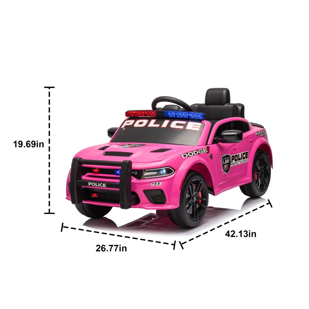 Licensed Dodge Charger,12v Kids ride on police car