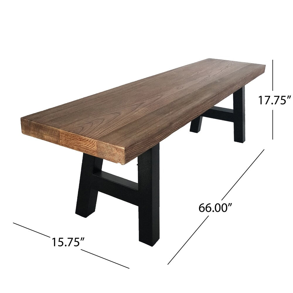 Lido Outdoor Rectangle Concrete Picnic Dining Bench by Christopher Knight Home