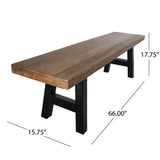 Lido Outdoor Rectangle Concrete Picnic Dining Bench by Christopher Knight Home