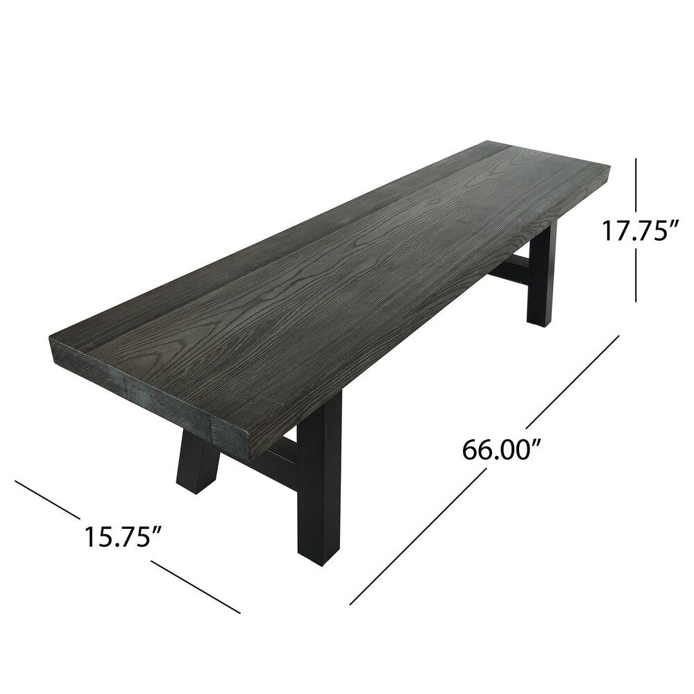 Lido Outdoor Rectangle Concrete Picnic Dining Bench by Christopher Knight Home