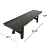 Lido Outdoor Rectangle Concrete Picnic Dining Bench by Christopher Knight Home