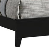 Lif Twin Size Bed, Glitter Filled Panel, High Gloss Solid Wood, Black