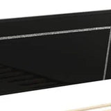 Lif Twin Size Bed, Glitter Filled Panel, High Gloss Solid Wood, Black