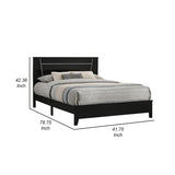 Lif Twin Size Bed, Glitter Filled Panel, High Gloss Solid Wood, Black