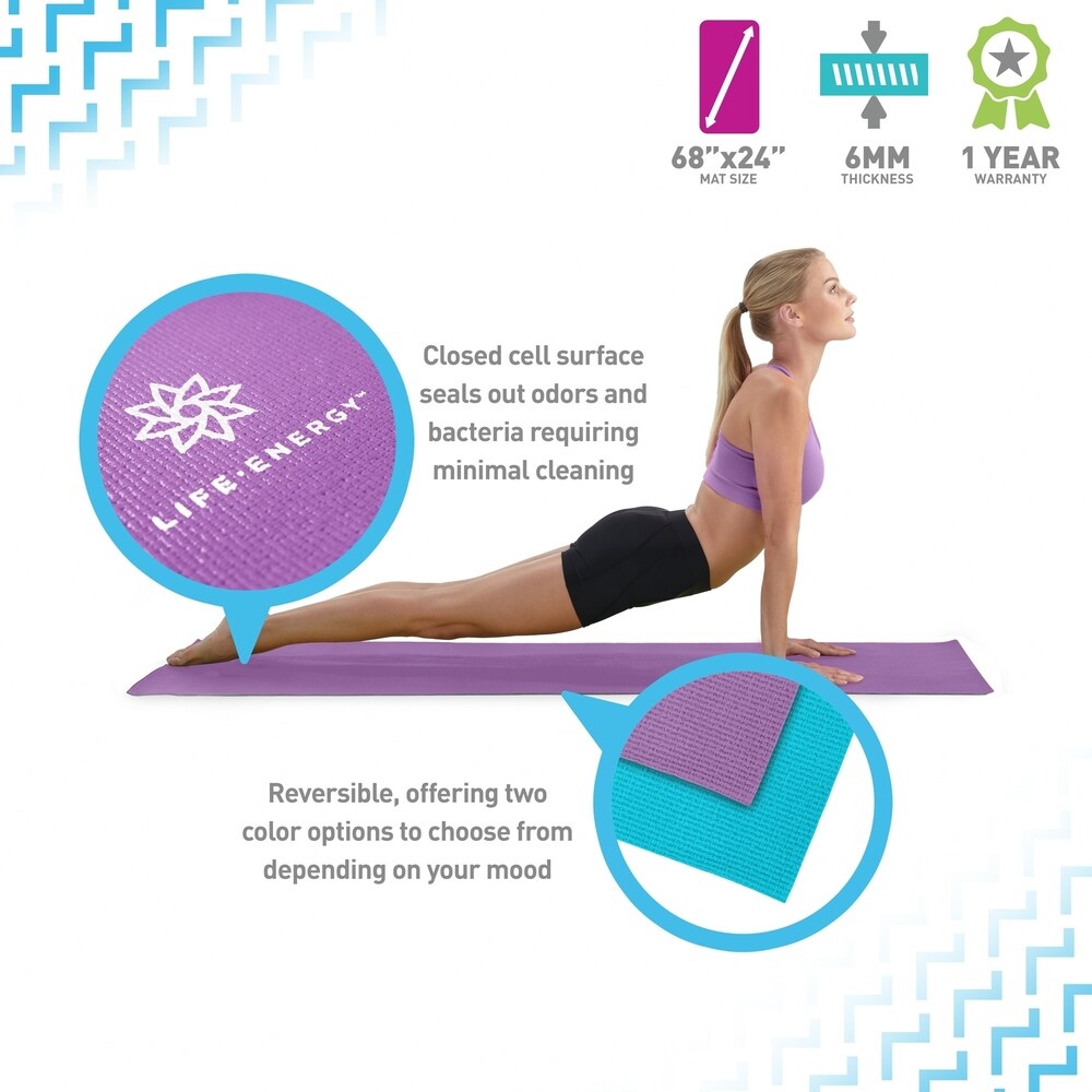 Life Energy 6mm Reversible Double Sided Yoga Mat