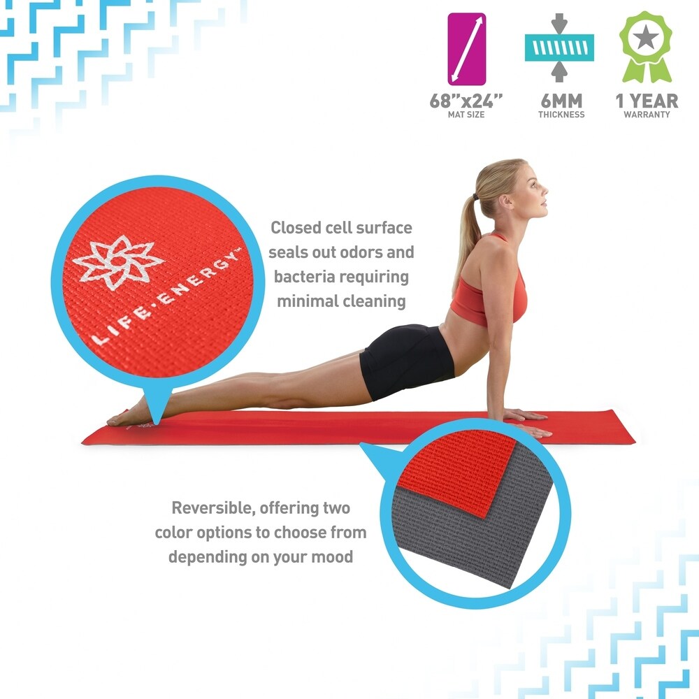 Life Energy 6mm Reversible Double Sided Yoga Mat