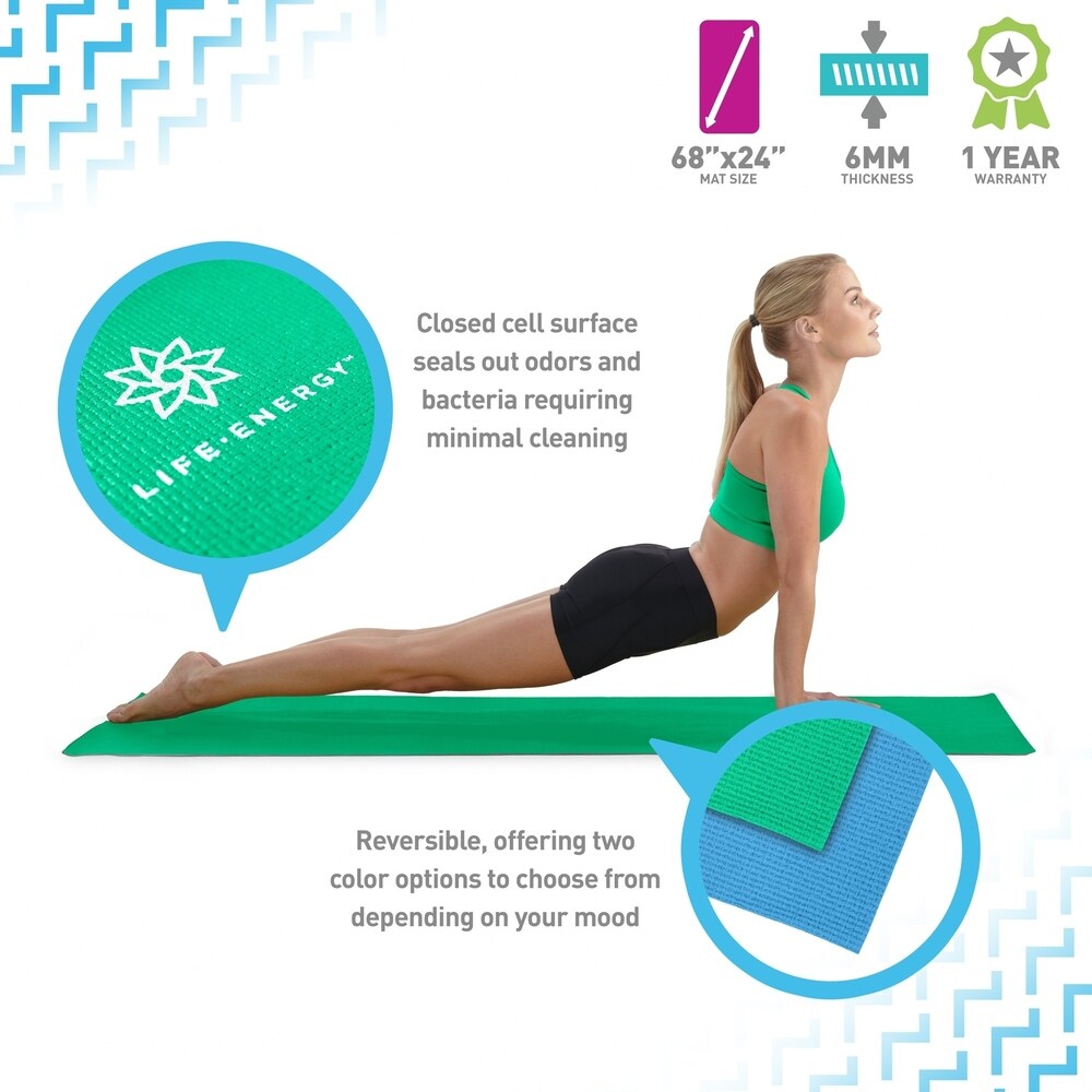 Life Energy 6mm Reversible Double Sided Yoga Mat