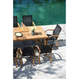 LifestyleGarden 7pc Teak & Aluminum Outdoor Patio Dining Set - 7 Piece