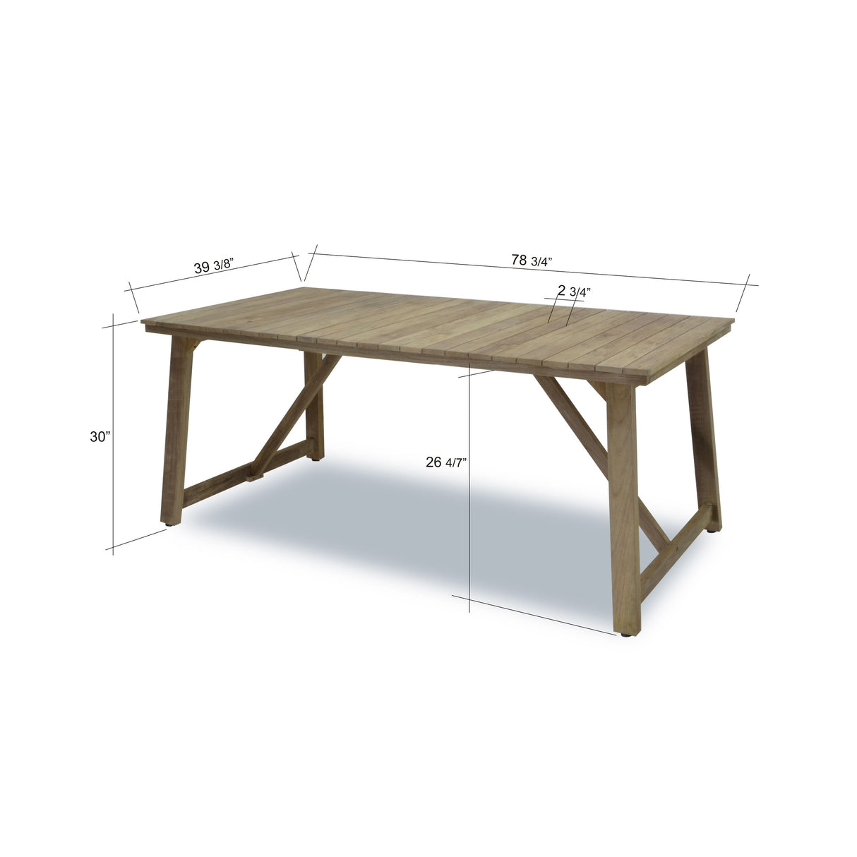 LifestyleGarden 7pc Teak & Aluminum Outdoor Patio Dining Set - 7 Piece