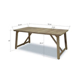 LifestyleGarden 7pc Teak & Aluminum Outdoor Patio Dining Set - 7 Piece