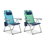 Life is Good Set of 2 Backpack Lawn Chairs with Silver Frame