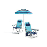 Life is Good Set of 2 Backpack Lawn Chairs with Silver Frame
