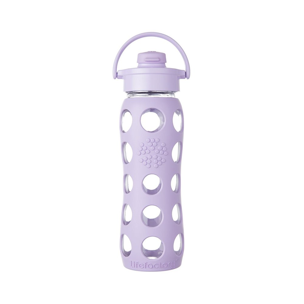 Lifefactory Purple Glass Water Bottle with Flip Cap