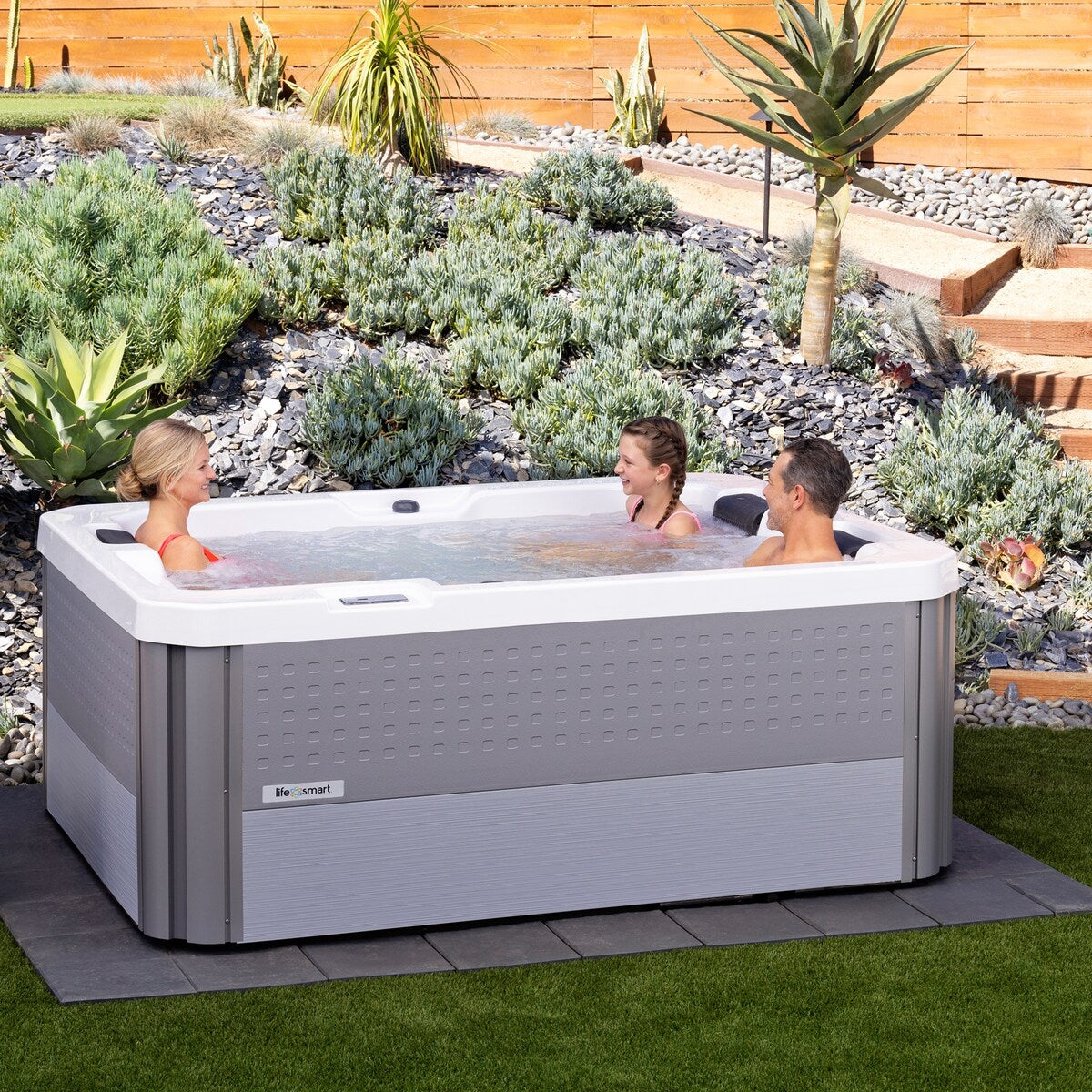Lifesmart Willow 3-Person 32-Jet 115V Acrylic Plug and Play Spa with Lounge Seating