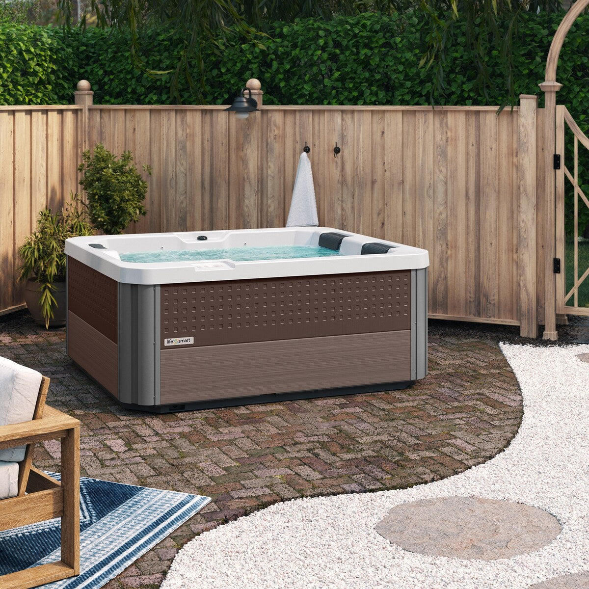 Lifesmart Willow 3-Person 32-Jet 115V Acrylic Plug and Play Spa with Lounge Seating