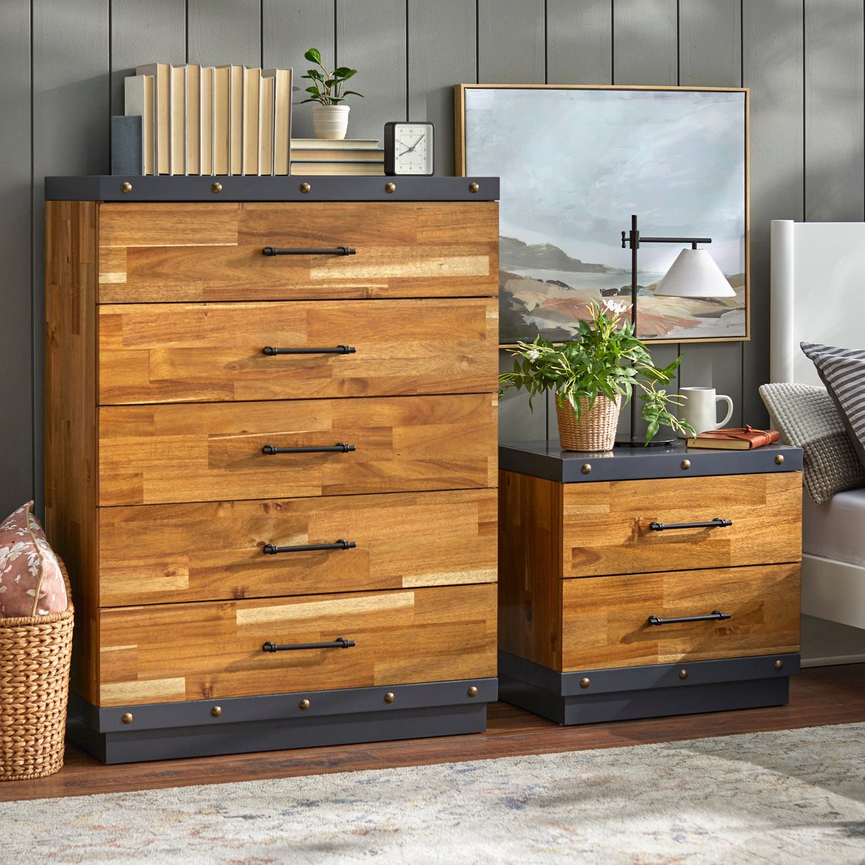 Lifestorey Drake 2-Drawer Nightstand