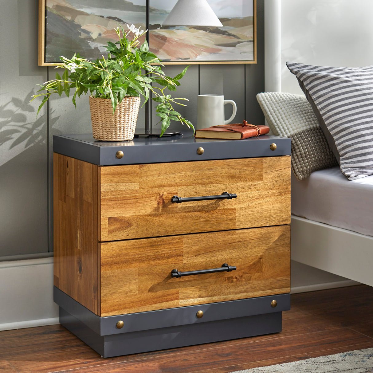 Lifestorey Drake 2-Drawer Nightstand