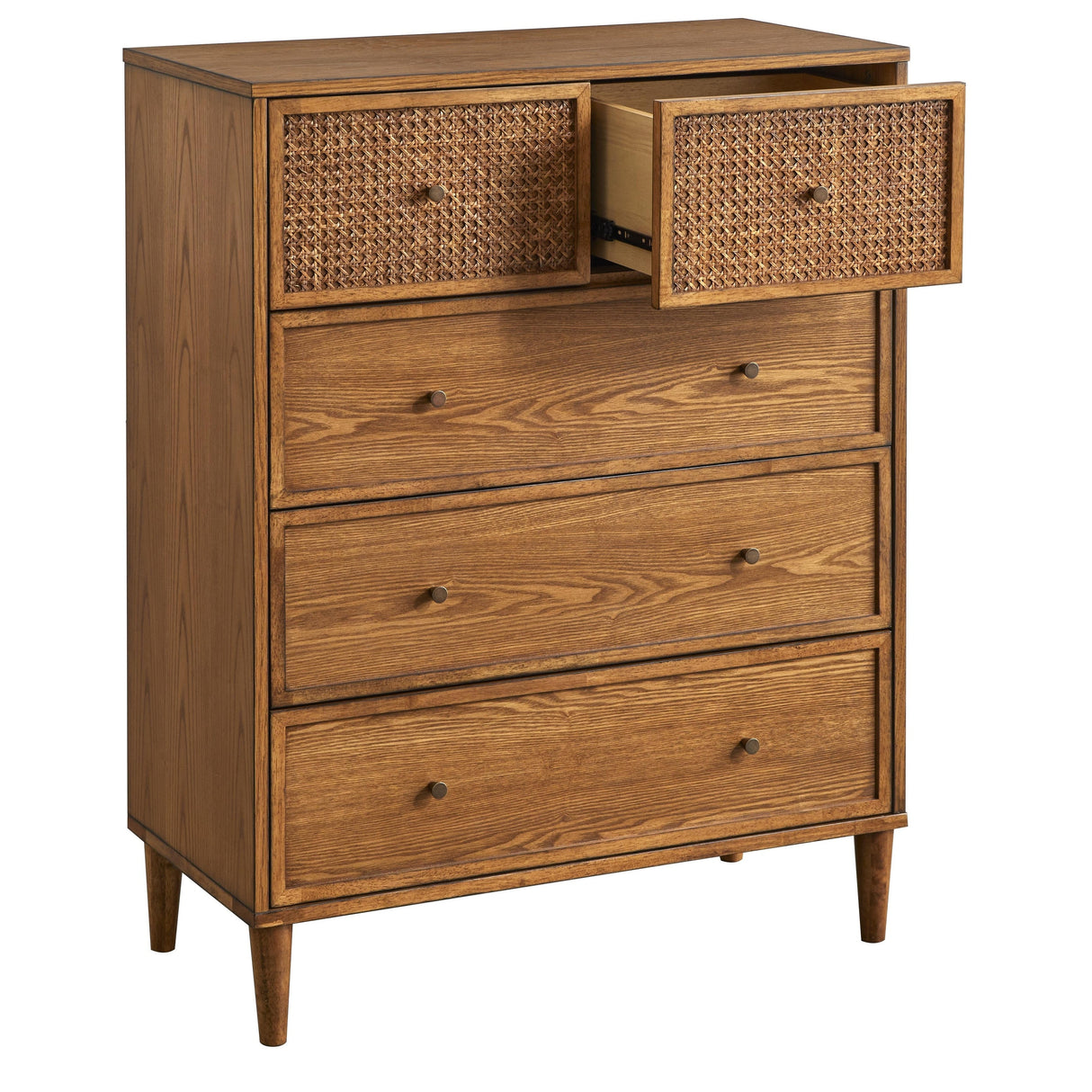 Lifestorey Maxwell 5-Drawer Chest with Natural Cane
