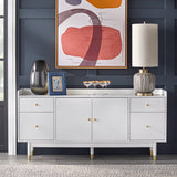 Lifestorey Thalia Mid-century White 2-door 4-drawer Buffet