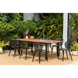 LifestyleGarden 9pc FSC Certified Wood Outdoor Patio Extendable Dining Set