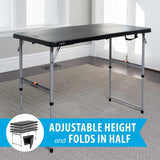 Lifetime 4-Foot Fold-In-Half Adjustable Table, Black (Light Commercial)