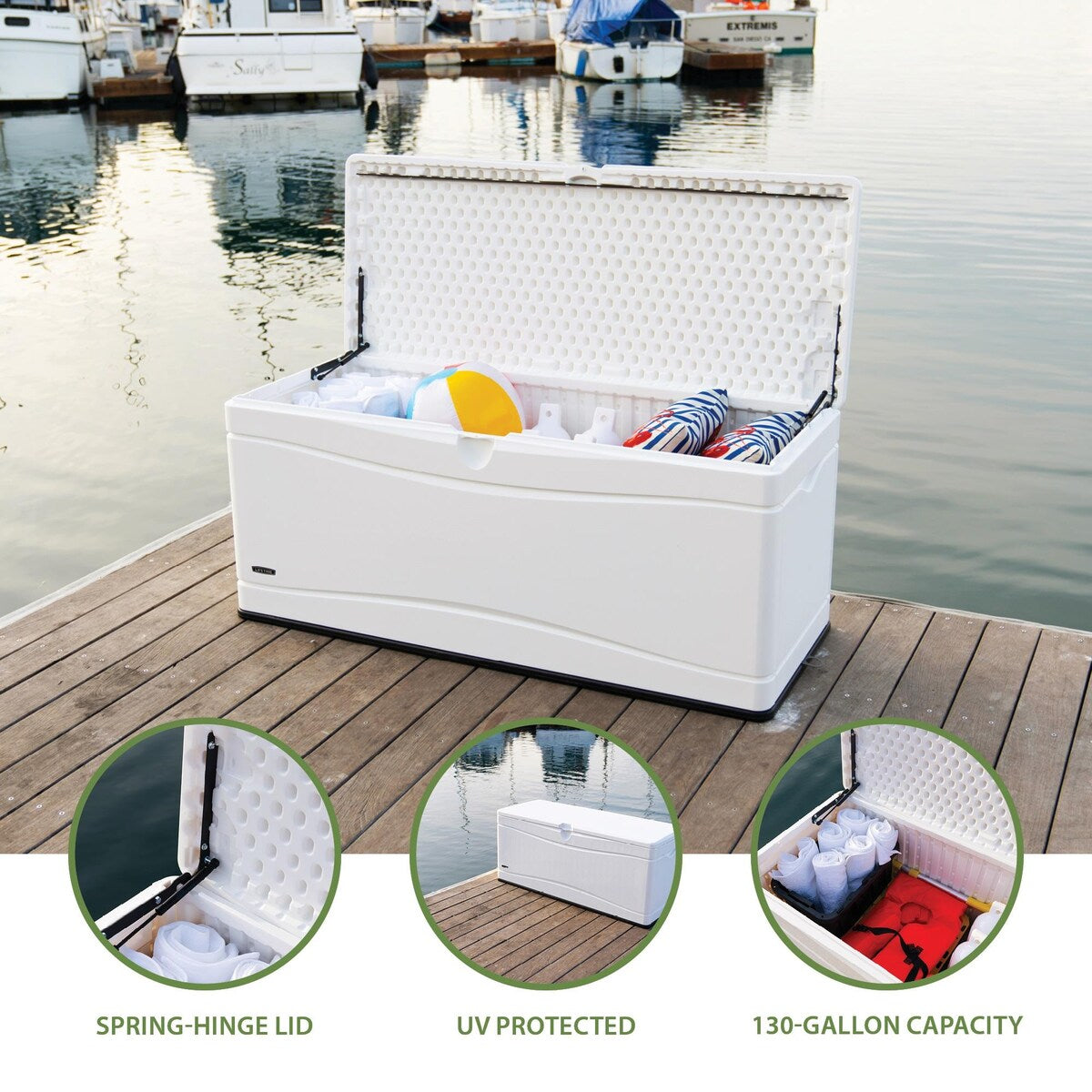 Lifetime Heavy-Duty Outdoor Storage Deck Box (130 Gallon)