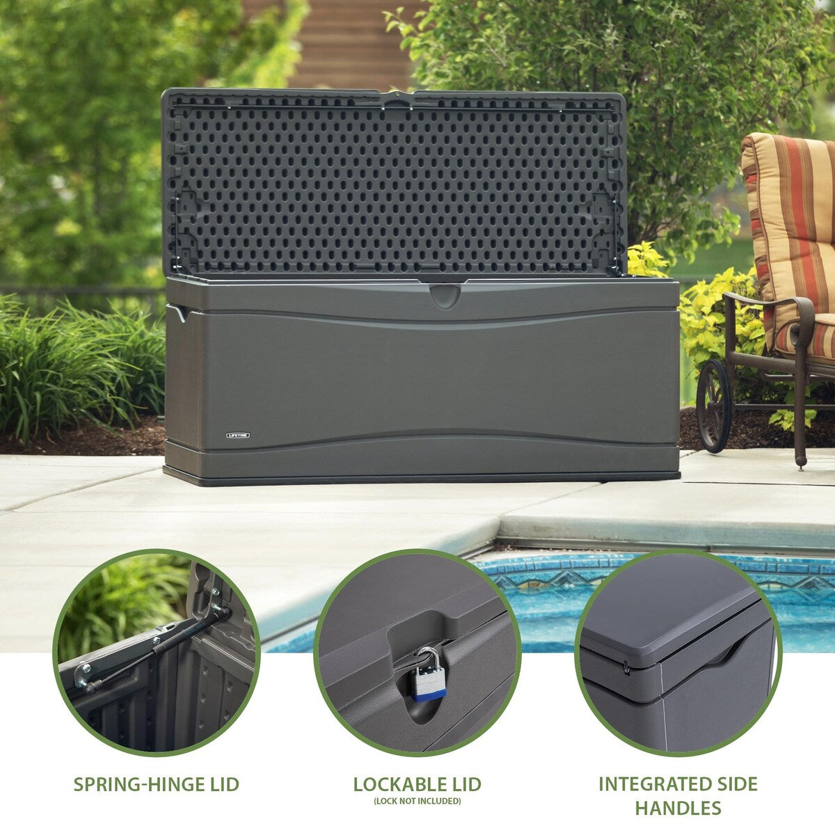Lifetime Heavy-Duty Outdoor Storage Deck Box (130 Gallon)