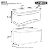 Lifetime Heavy-Duty Outdoor Storage Deck Box (130 Gallon)