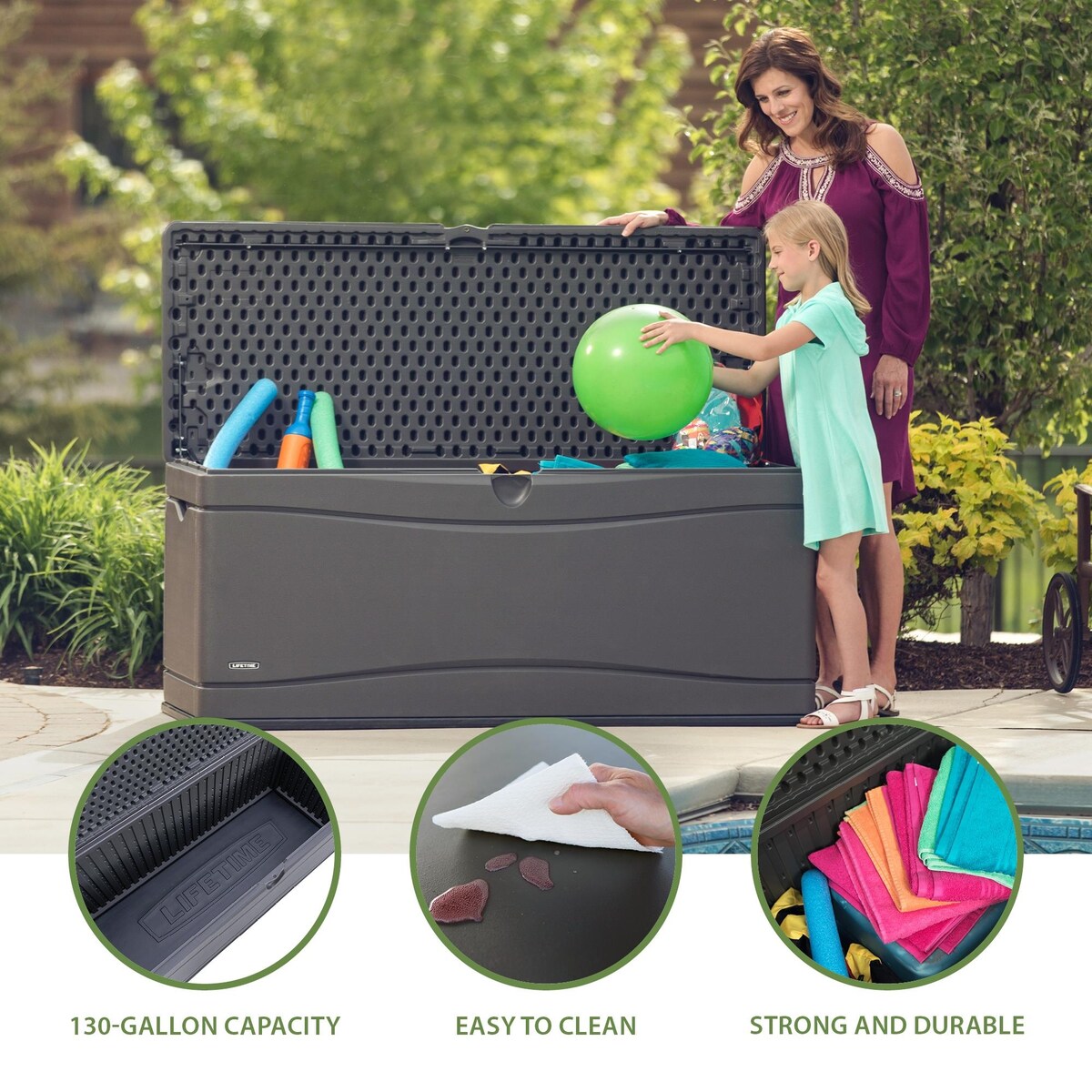 Lifetime Heavy-Duty Outdoor Storage Deck Box (130 Gallon)
