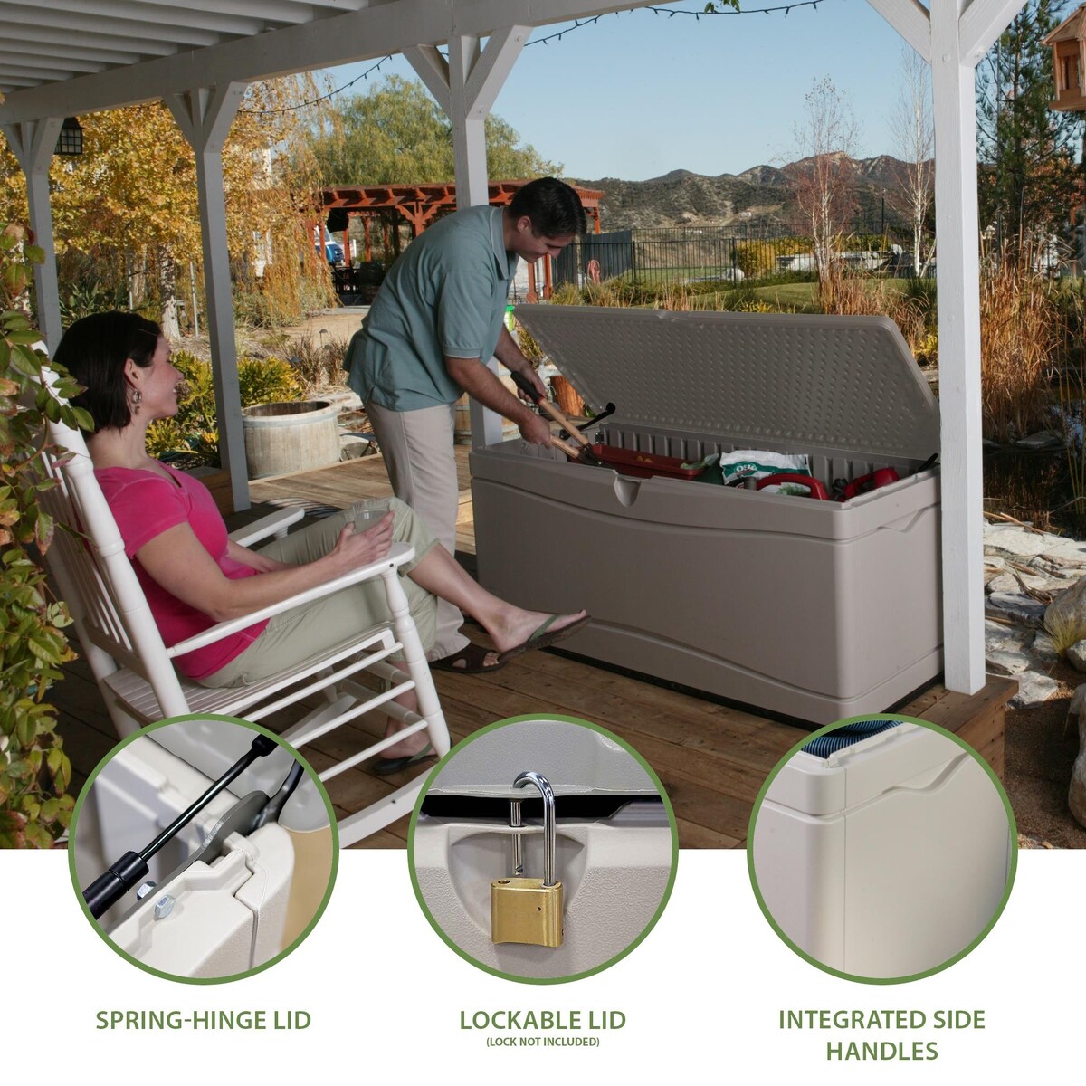 Lifetime Heavy-Duty Outdoor Storage Deck Box (130 Gallon)