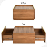 Walnut Square Coffee Table Sofa table with 2 Drawers