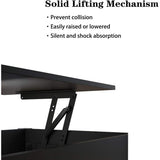 Lift Top Coffee Table Black Adjustable Lift Tabletop Pop-Up Coffee Table Tabletop